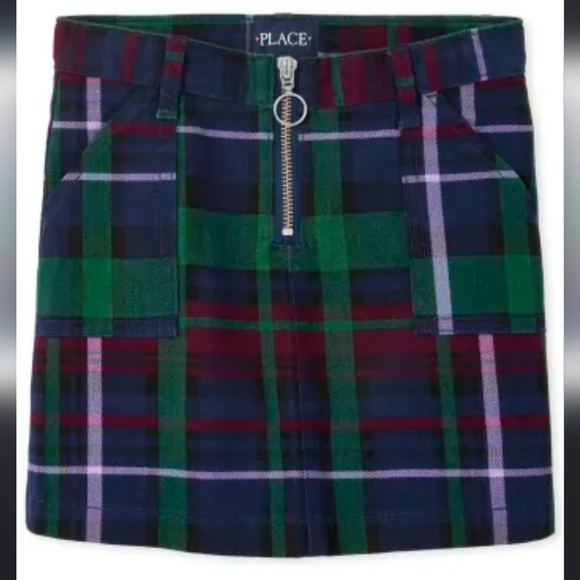 Place Other - Girls Plaid Twill Zip-Milk way Size 10